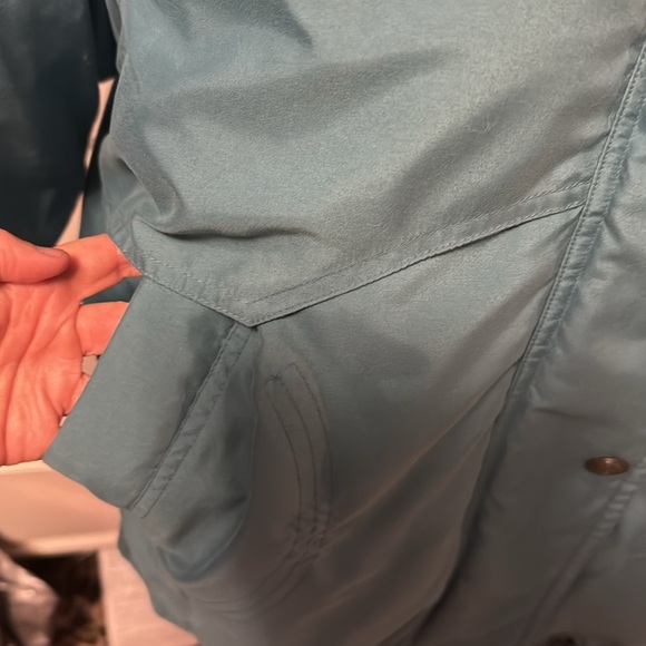 London Fog turquoise winter coat with removable hood and removable lining - Picture 4 of 11